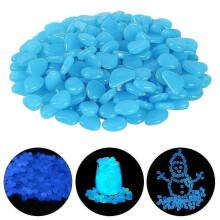 200 piezas de piedras luminosas azules que brillan en la oscuridad, piedras decorativas artificiales para la noche.