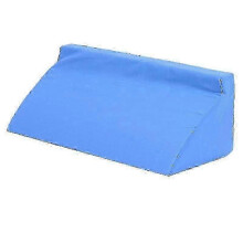 Coussin lombaire en mousse, 50 x 25 x 15 cm, bleu, avec housse amovible et lavable.