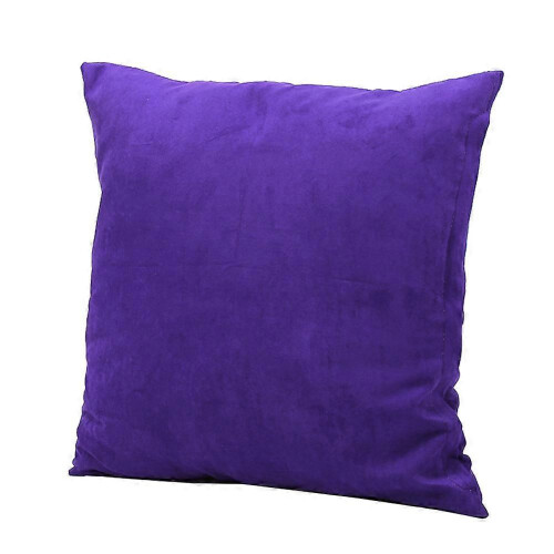 Fodera per cuscino quadrato vintage in lino e cotone per divano, letto e casa (viola) 1
