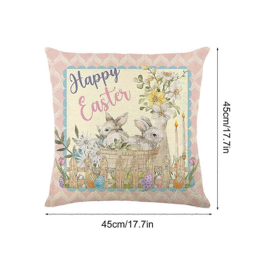 Easter Festive Square Cushion Cover 45x45cm Polyester Multicolor Print 1