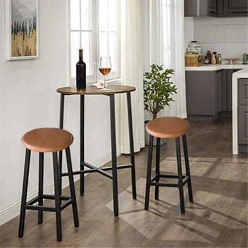 2pcs Brown Waterproof Bar Stool Cushion Covers, Fit 28-33cm 2