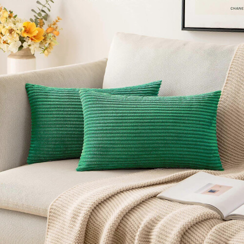 New Solid Corduroy Striped Pillow, Simple Sofa Cushion Nap Pad, Office Waist Support 2