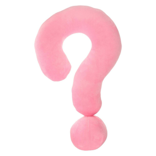 Pink Question Mark Plush Pillow, 1Pcs, Soft Comfort for Car & Gift 1