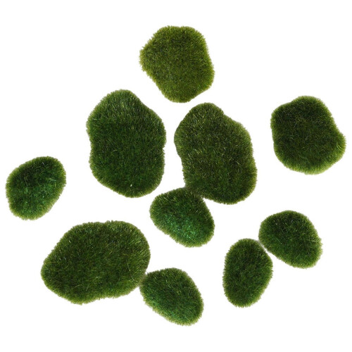 10 Pcs Artificial Moss Rocks Miniature Figurine for Terrariums Crafts 1