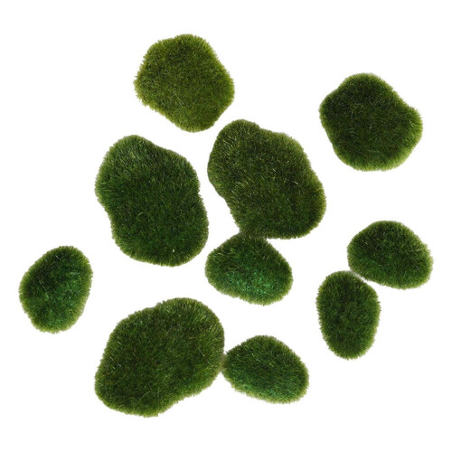 10 Pcs Artificial Moss Rocks Miniature Figurine for Terrariums Crafts 2