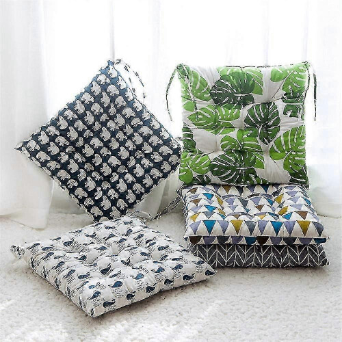 Set di 2 cuscini rotondi da giardino, 40x40 cm, a scacchiera gialla 2