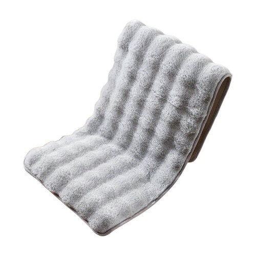 Winter Plush Non-Slip Thickened Chair Cushion with Backrest, Gray 1