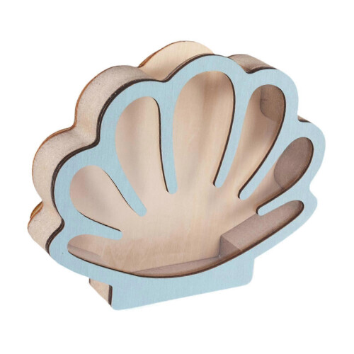 Shell Storage Container Display Case, Portable Seashell Keepsake Box for Living Room Mantel 1
