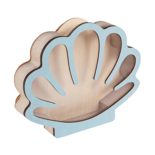 Shell Storage Container Display Case, Portable Seashell Keepsake Box for Living Room Mantel 2