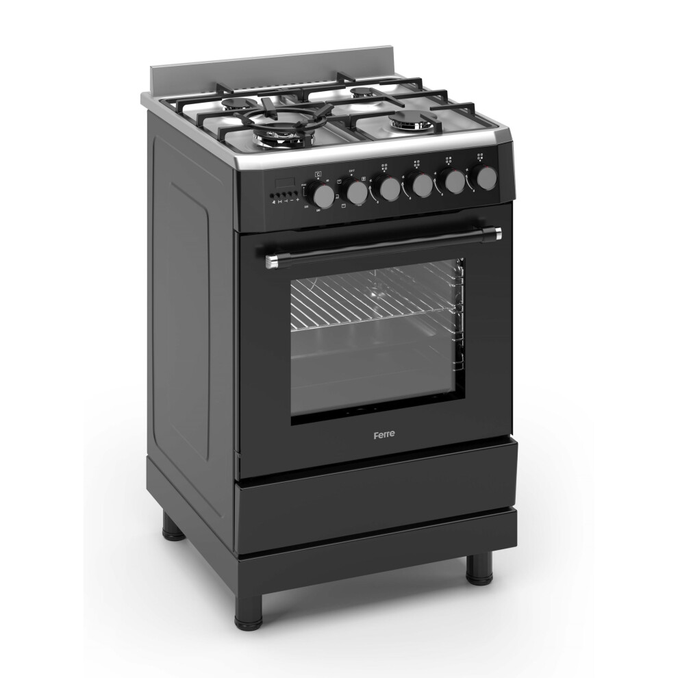 Ferre F6ip40e6-Ibl-W 60Cm Freestanding Dual Fuel Cooker With Wok Burne