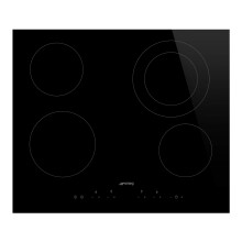 SMEG; Glass ceramic hob (SE364ETD), Black