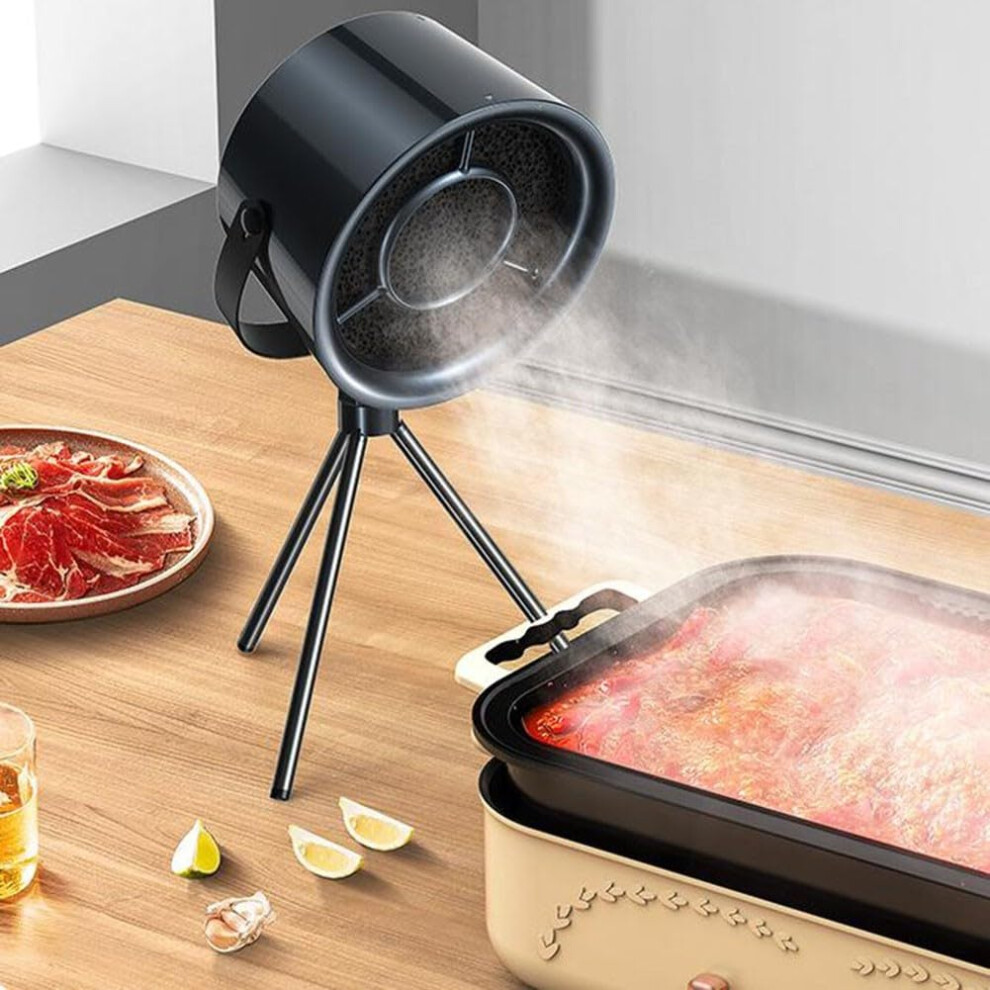 Easybymall Desktop Cooker Hood Mini Household Portable Extractor Hood, 3-Speed Ra