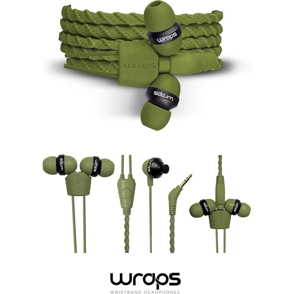 Wraps Wristband Headphones - Talk - Camo - In Ear Green 5060382793292