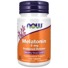 Now Foods Melatonina 5 mg liberación sostenida 120 comprimidos
