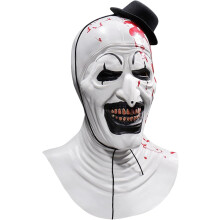 Masque blanc de clown d’horreur d’Halloween Terrifier Déguisement Terrifiant Réaliste En latex