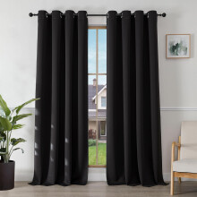 Cortinas Atenuantes de Terciopelo Termoaislantes Negras 140 x 240 cm 2 uds