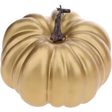 Calabaza Decorativa Artificial Realista para Halloween Dorada 20 cm — decoracion otoño hogar, centro mesa dorado