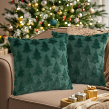 Set de 2 Fundas Decorativas Navideñas de Terciopelo para el Árbol 50x50 cm — cojines salon modernos, fundas cojin sofa