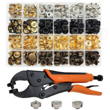 Kit de Ferramentas para Aplicação de Botões de Pressão em Tecido Lona para Cobertura de Lona de Lona, Couro e Roupas Ferramenta Resistente para