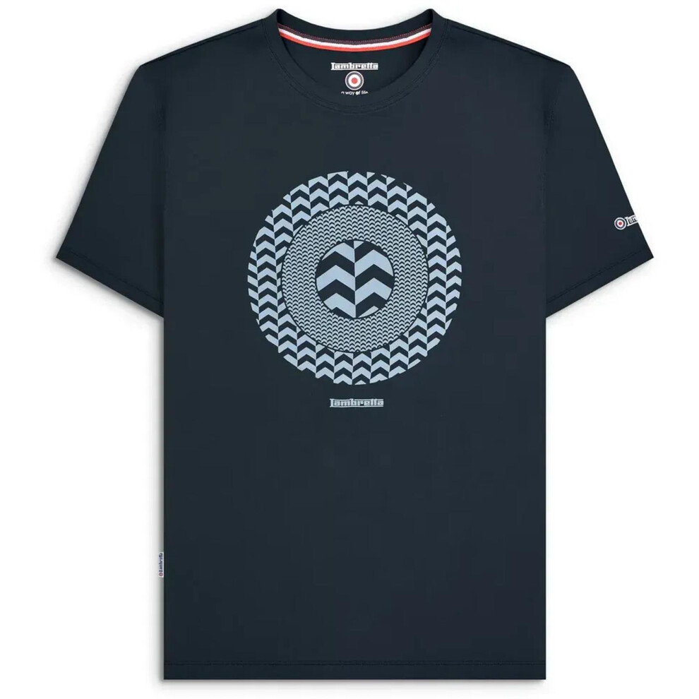 Lambretta (4Xl, Navy) Mens Chevron Target Short Sleeve Cotton T-Shirt Graphic Top Tee
