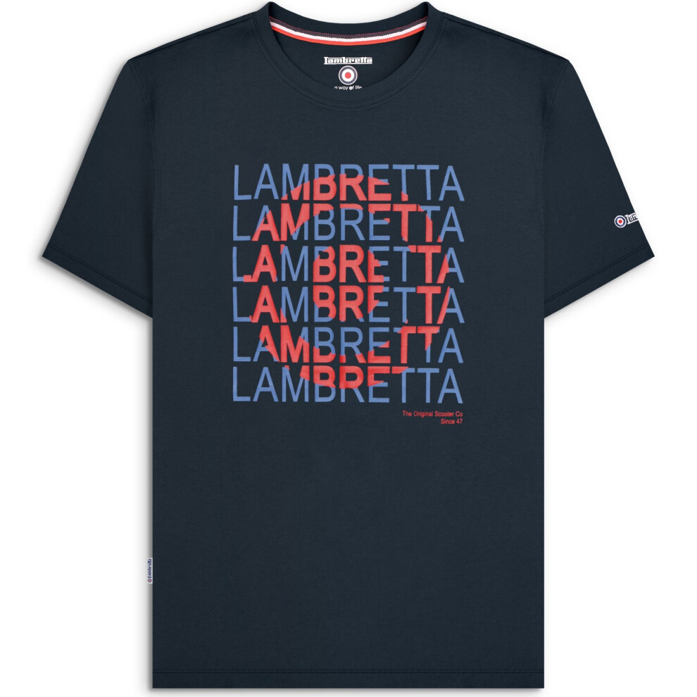 Lambretta (M, Navy) Mens Heritage Target Short Sleeve T-Shirt