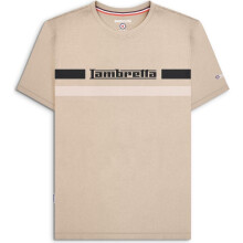 (L, Cashew) Lambretta Mens Chest Stripe Short Sleeve T-Shirt