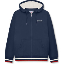 (M, Navy/Jetstream/Red) Lambretta Mens Full Zip Twin Tipped Hooded Sweatshirt Hoody Hoodie Jacket