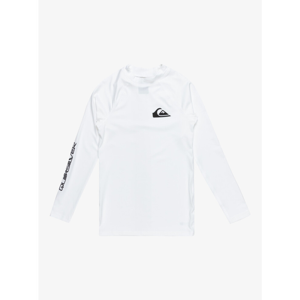Quiksilver (8 Yrs, White) Kids Everyday Long Sleeve Upf 50 Swimming Surfing Rash Vest Top