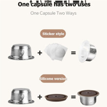 Återanvändbara Espressokapslar för Vertuo /Next/. Påfyllningsbara Kaffekapslar med Silikonlock, Sked och Borste, 80 Ml.