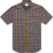 (4XL, Gold) Ben Sherman Mens Gingham Check Big & Tall Short Sleeve Shirt