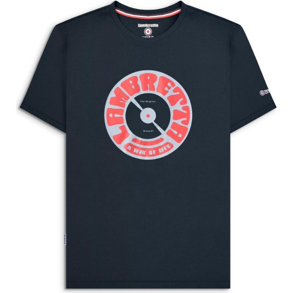 Lambretta (4Xl, Navy) Mens Vinyl Graphic Short Sleeve T-Shirt