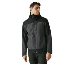(L, Ash/Black) Regatta Mens Highton Stretch IV Waterproof Jacket