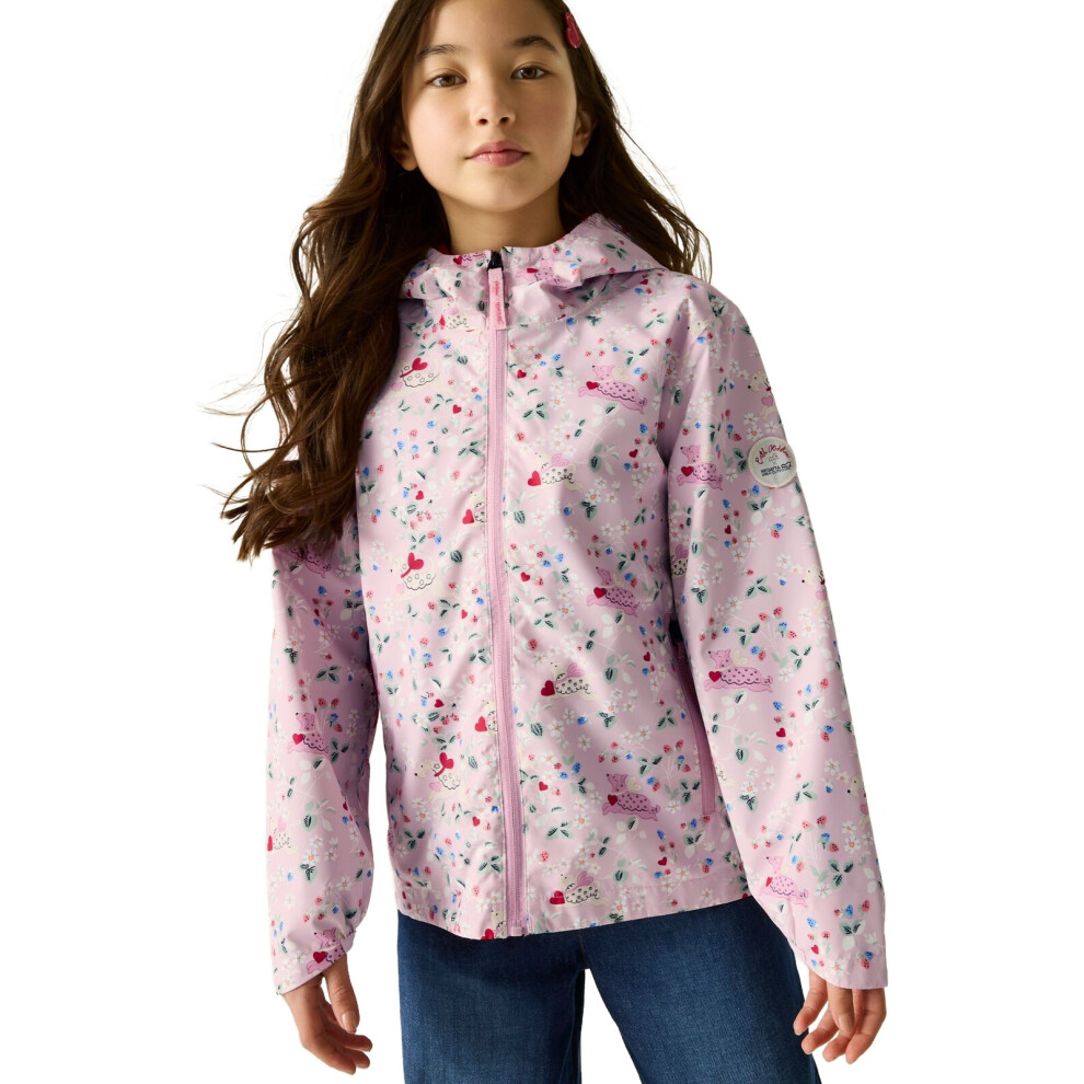 Regatta Kids Cath Kidston Lightweight Waterproof Shell Jac Pink Puppy Floral Size 13 Years - Image 7
