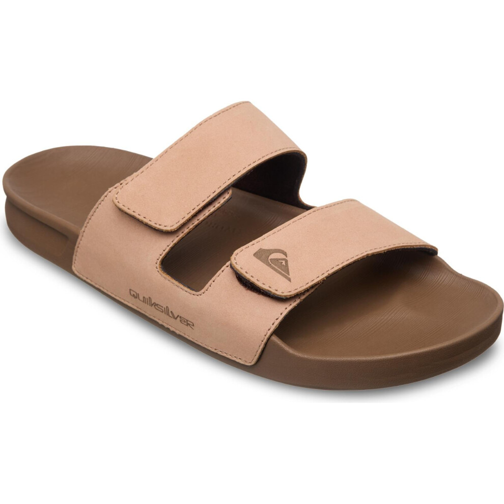 Quiksilver (8 Uk, Sand) Mens Rivi Leather Slides