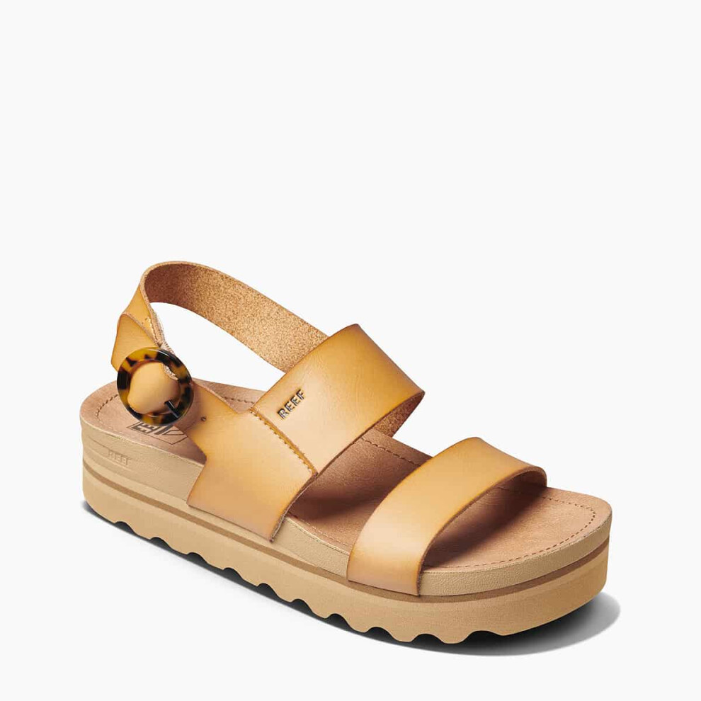 Reef (8 Uk, Natural) Womens Vista Hi Buckle Summer Vegan Leather Thongs Flip Flops Sandals