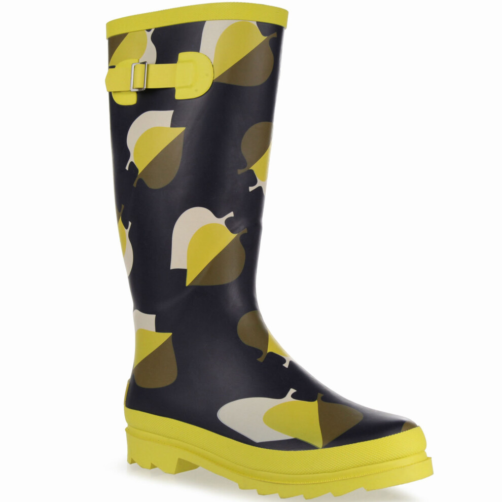 Regatta Women's Yellow Orla Kiely Cosy High Floral Wellies - Size 3 - Image 3