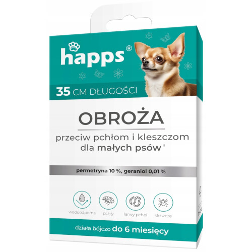Bros Happs Obroża Przeciw Pchłom Dla Małych Psów