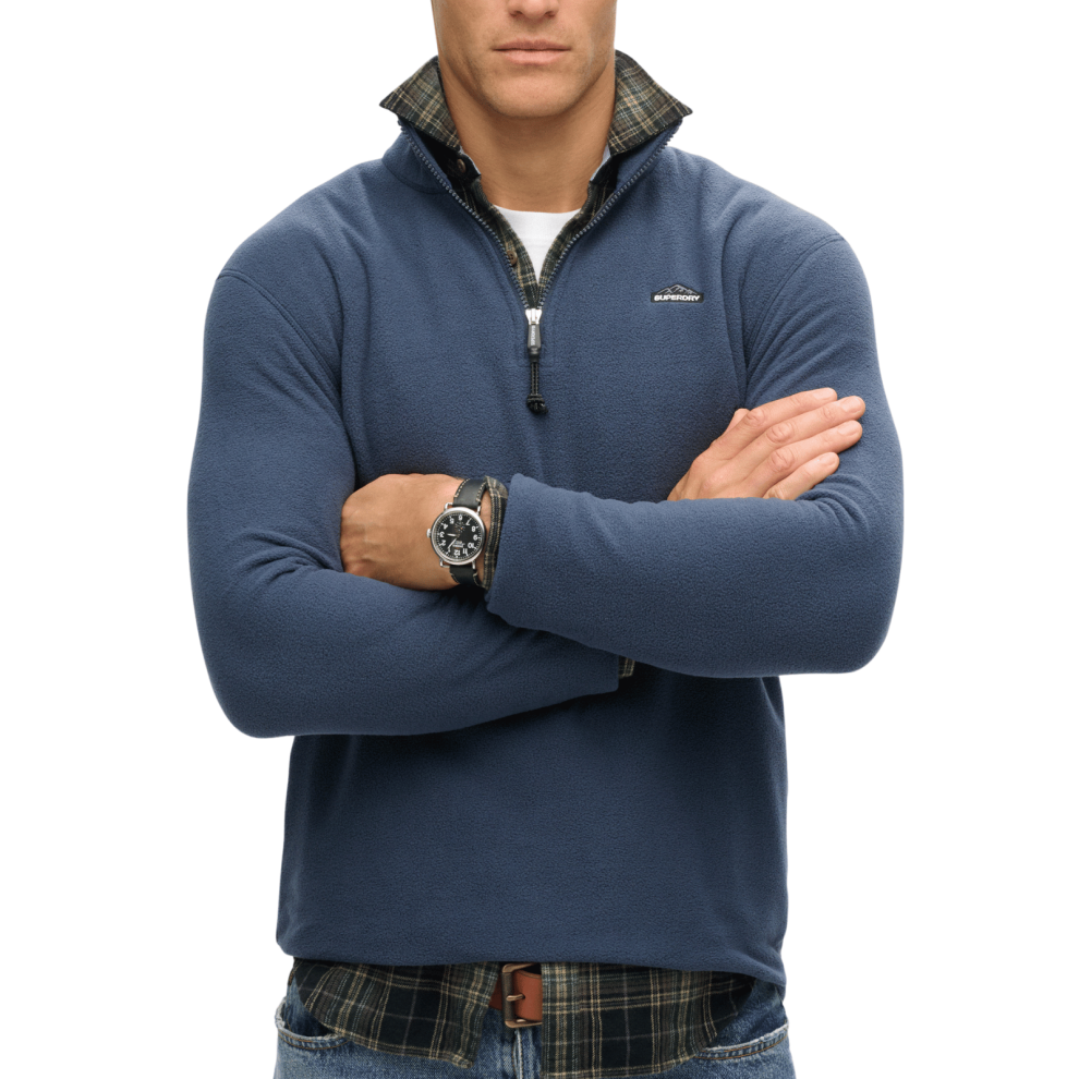 Superdry Blue 1/2 Zip Fleece - Image 2