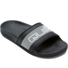 (1 UK, Black) Quiksilver Kids Rivi Wordmark Summer Beach Pool Slide Slider Sandals