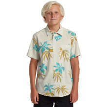 (16 Yrs, Snow White) Quiksilver Kids Apero Classic Short Sleeve Hawaiian Shirt