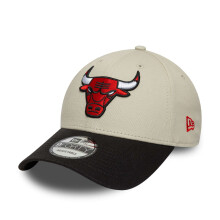 New Era Mens Chicago Bulls 9FORTY Contrast Patch Baseball Cap - Light Beige - OSFM