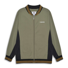 (S, Khaki/Black/Gold) Lambretta Mens Vintage Track Bomber Jacket