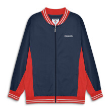 (2XL, Navy/Red/White) Lambretta Mens Vintage Track Bomber Jacket