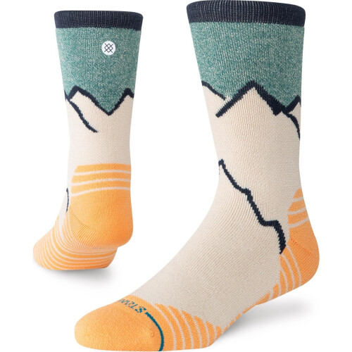 (M, Tan) Stance Peaking Hike Crew Walking Socks