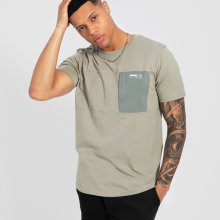 (XXL, Sage) Bench Mens Algoda Crew Neck Short Sleeve Pocket T Shirt Tee Top