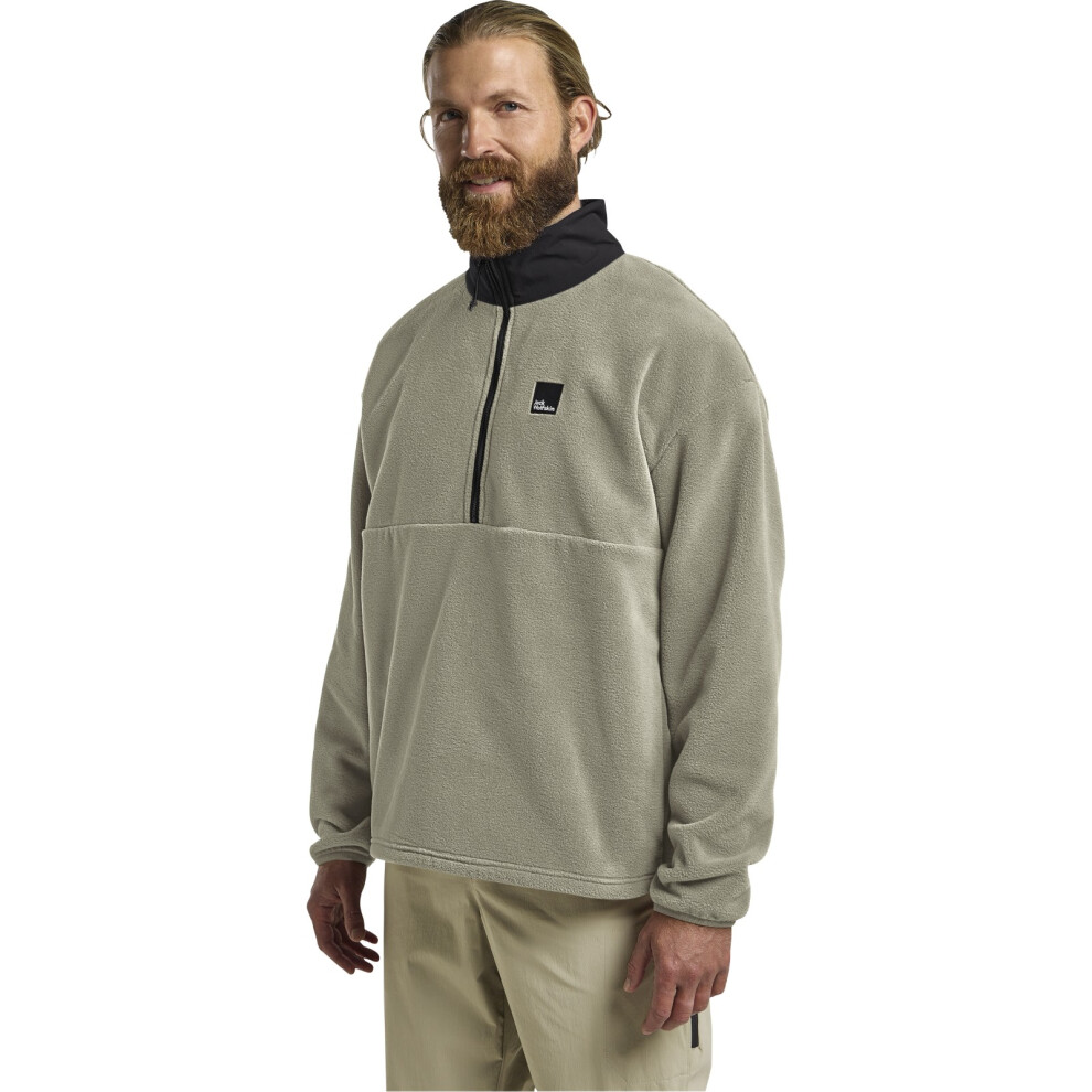 Jack Wolfskin (L, Linen) Mens Sumetro Half Zip Fleece
