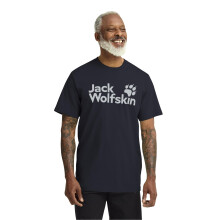 (XL, Dark Navy) Jack Wolfskin Mens Brand Short Sleeve T-Shirt
