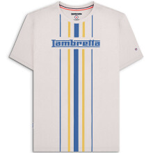 (3XL, White) Lambretta Mens Vertical Stripe Crew Neck Short Sleeve T-Shirt Tee Top