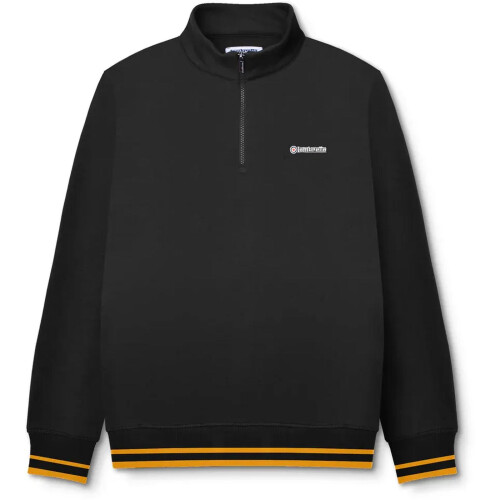 Lambretta (L, Black) Lambretta Mens Quarter Zip Pullover Sweater Sweatshirt Top