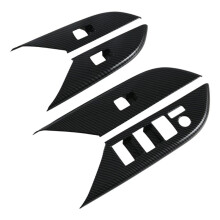 For Hilux 2024 ABS Carbon Fiber Car Windows Lift Panel Cover Trim Decoration Accessories LHD